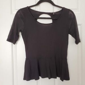 3for$25 express black peplum sheer top